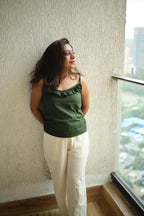 Green Ruffle Top