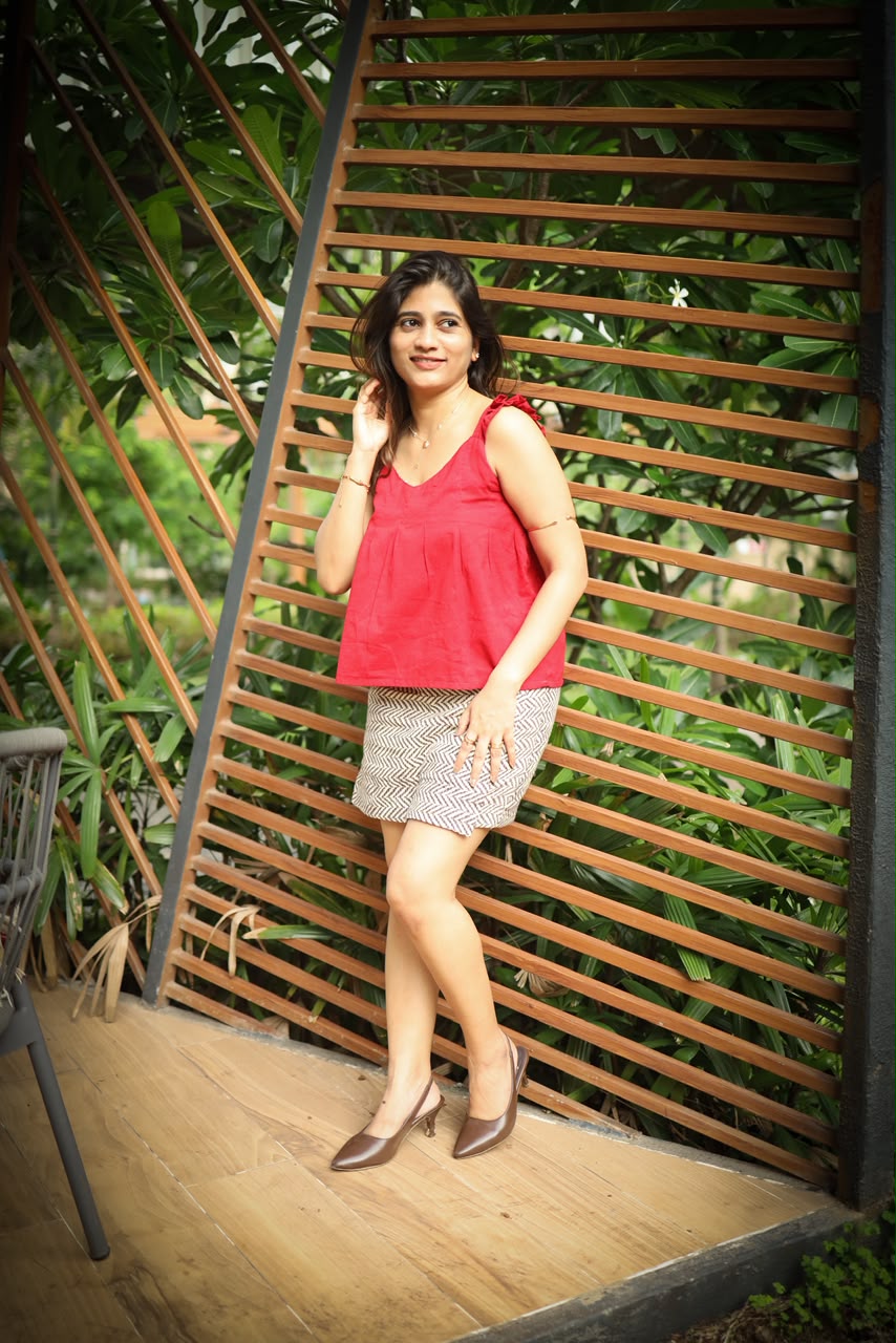 Red Ruffle Top